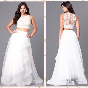 Two-Piece Ivory Long Dress Prom / Formal
